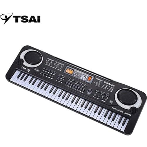 TSAI Electronic Music Keyboard 61 Keys Electric Organ With Microphone Children Musical Instrument Early Educational Tool Popular