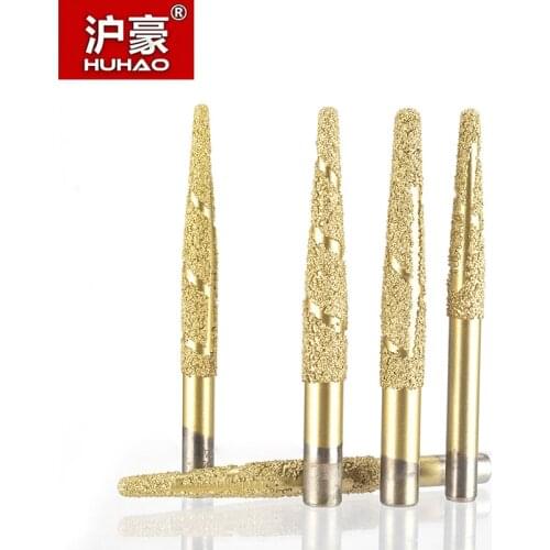 HUHAO 1PC Melt - melting CNC Stone Carving Router Bit Stone Carving Tools Deep Relief Lettering Granite Diamond Engraving Tool