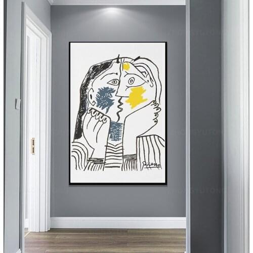 Pablo Picasso The Kiss 1979 Artwork Reproduction For T Shirt, Framed Prints Canvas Prints