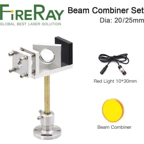 Fireray Beam Combiner Set 20 25mm Laser Beam Combiner + Mount + Laser Pointer for CO2 Laser Engraving Cutting Machine