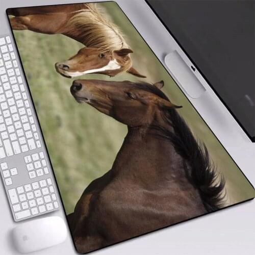 Animal Horse Tiger Mats with Locking Edge Large Gaming Mouse-pad Thickness 2mm Softy Rubber Keyboard Laptop Desktop Pads