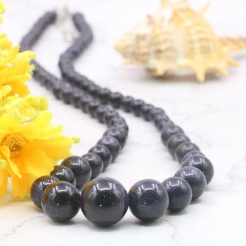 6-14mm Galaxy Staras Blue Sand Sun Sitara Aventurine Round Beads Necklace Rope Chain Beads Jewelry Natural Stone (Min Order1)