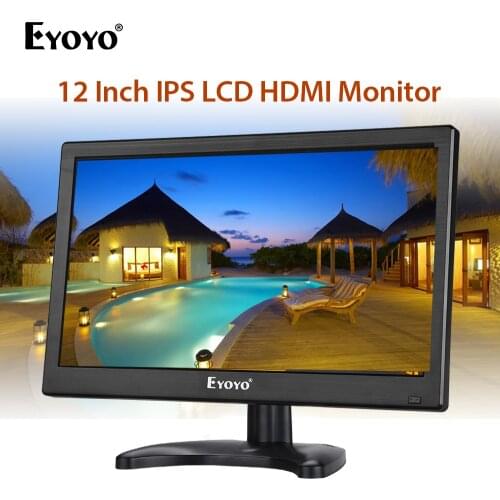 Eyoyo 12" 1920x1080 IPS Monitor VGA BNC AV USB For Laptop CCTV w/ Speaker HDMI-compatible display office screen