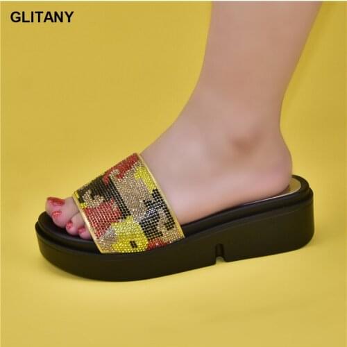 Latest African Women Wedding Shoes Decorated with Rhinestone Summer Shoes Nigerian Style Shoes Casual and Comfortable Sandals