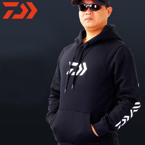 2019 New Daiwa Winter Fleece Fishing Clothing Hooded Fishing Jacket Outdoor Sport Hiking Fishing Hoodie Clothes Sweater S-5XL