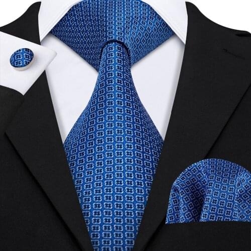 New Arrival Fashion Designers Tie Handkerchief Set Business Style Silk Mens Tie Barry.wang 8.5cm Neck Tie For Men Gifts LS-5053