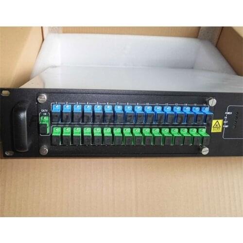 New 16PON CATV EDFA Fiber Amplifier WDM 1490NM 1550nm 80W 16port 17dbm 19DB 20DBM SC APC SC UPC High Power Fiber Amplifier EDFA