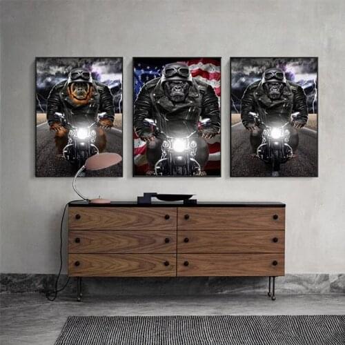 Monkey US Soldier Canvas Painting Wall Art Cartoon Canvas Art Living Room Wall Artist Home Decoration Frameless