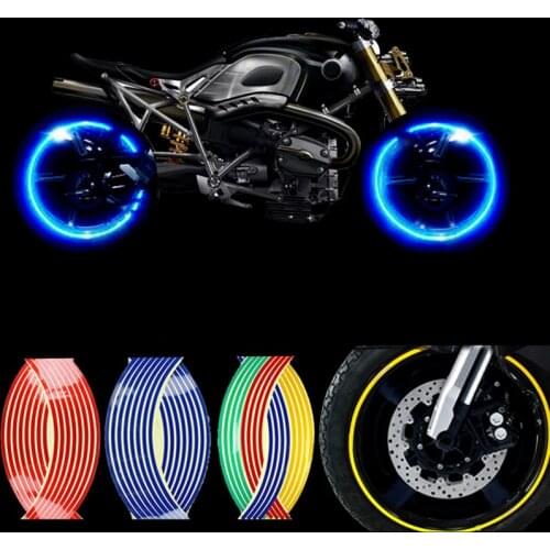 1 Set Strips Waterproof Popular Motorcycle Car Rim Stripe Wheel Decal Tape Sticker Lots Reflective