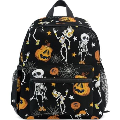 Halloween Skeletons Pumpkins Children Backpacks Kids Kindergarten School Bags Backpacks Baby Boys Girls Nursery Toddler bags