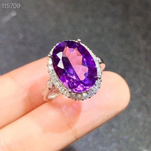 The Best Gift for Your loved Girl Amethyst Ring 925 sterling silver Fine jewelry Natural And Real Amethyst Ring