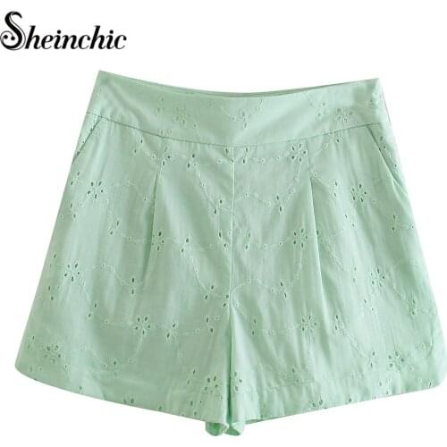 Женские завышенные шорты Sheinchic China At AliExpress
