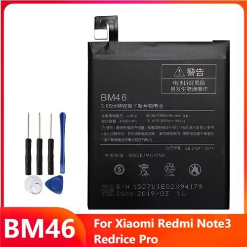 Replacement Phone Battery BM46 For Xiaomi Redmi Note3 Redrice Pro Hongmi Note 3 4050mAh With Free Tools