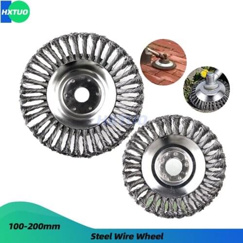 Steel Wire Grass Weed Brush Trimmer Head Rounded Edge Rust removal Grinding wheel angle grinder Removal Grass Polishing wheel