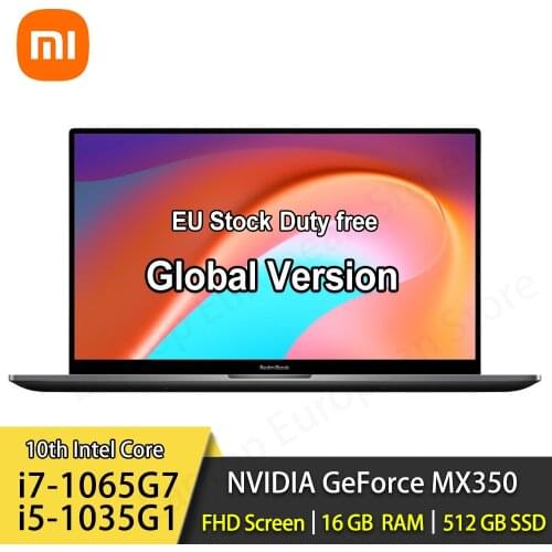 Xiaomi RedmiBook Laptop 16 16.1inch 10th intel i7-1065G7/i5-1035G1 NVIDIA MX350 16GB+512GB 100%sRGB FHD Win10 Office Notebook PC