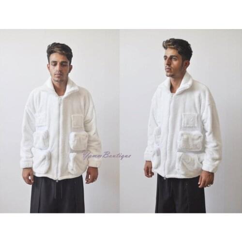 XS-6XL Oversized Sherpa Polar Fleece Anorak Jacket / Tactical Front Pockets Hoodie Warm Sherling Hoodie Winter / Adjustable Hood