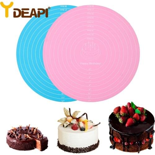 YDEAPI multi-function Cooking Pad Round Silicone Placemat Cake Mat Noodle Pad Placemat Baking Tool Kitchen Accessories