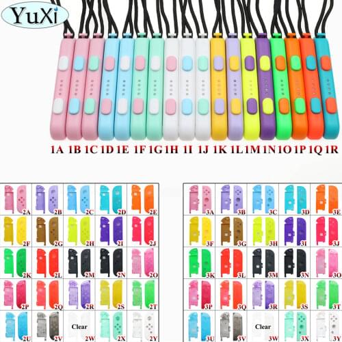 YuXi For Nintendo Switch Console Joy con Housing Shell Case Replacement Parts and Hand Wrist Strap Rope Strips