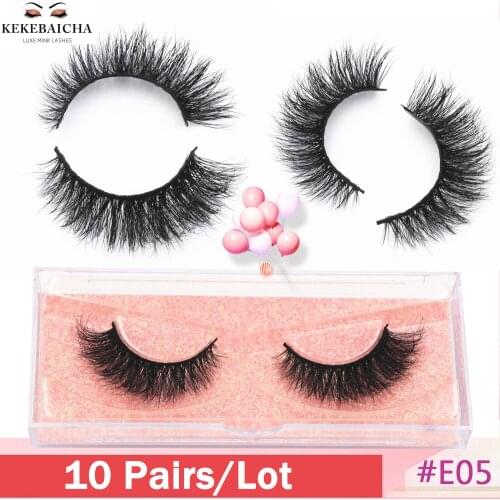 10 Pairs Wholesale Lashes 3D Mink Eyelashes Cruelty-free Makeup False Eyelashes Handmade Fluffy Mink Lashes Fake Eyelash vendors
