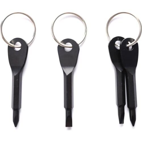 2/1pc Portable Outdoor Mini Safety Screwdriver Keychain Set Multifunctional Suvival Tool Personal Key Ring Camping tool