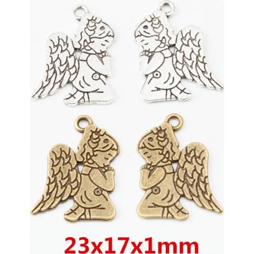 20 pcs Vintage Ancient angel zinc alloy charms pendant suitable for DIY Bracelet Necklace metal jewelry accessories 6098