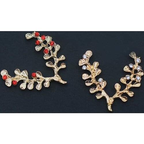 2019New 100Pcs Alloy and Rhinestones Branch Buttons for DIY Bridal Bouquet Decoration or Hair Accessories HZ427