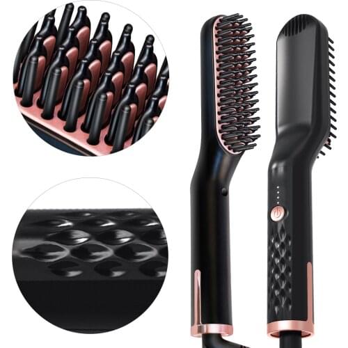 3 In 1 Multifunctional Hair Straightener Hair Comb Brush Beard Straightener Straightening Comb Hair Curler Quick Hair Styler