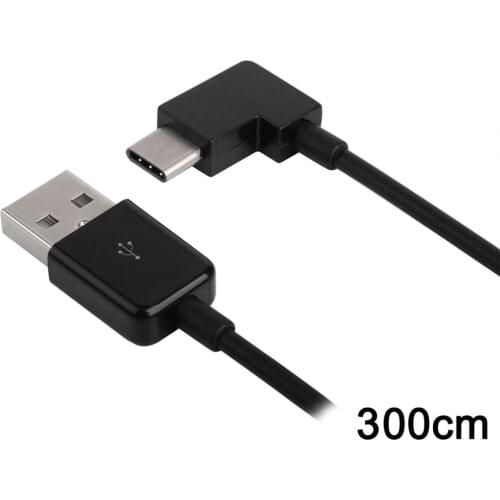 300cm USB 3.1 Type C USB-C to USB 2.0 Cable Right Angled 90 Degree Connector for Tablet & Mobile Phone