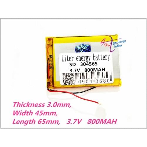 304565 3.7V 800MAH Polymer rechargeable batteries MP3 MP4 GPS DVD DVR driving record book sound card Rechargeable Li-ion Cell