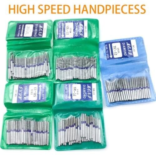 50PCS/Bag SR series Dental Diamond Burs Drill FG High Speed Burs for teeth polishing 1.6mm
