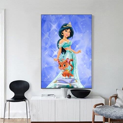 5D Diy Diamond Painting Disney Princess Full Square Cartoon Diamond Embroidery Cross Stitch Kits Painting Mosaic Home Decor Gift