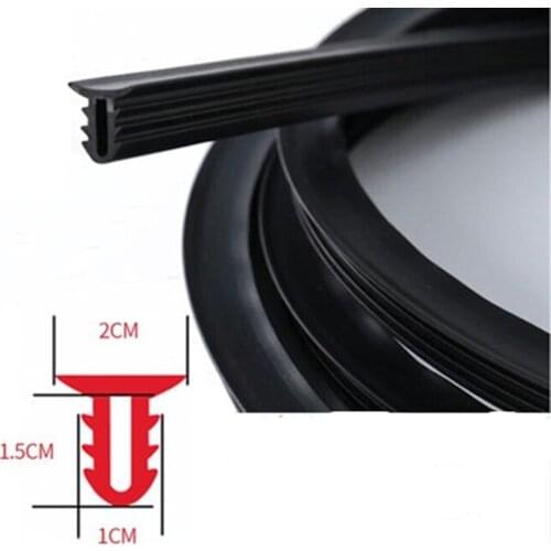 Car Rubber Sound Seal Strip 1.6M U Type Dashboard Insulation Auto Windshield Edges Gap Sealing Strips Car Interior Accessories