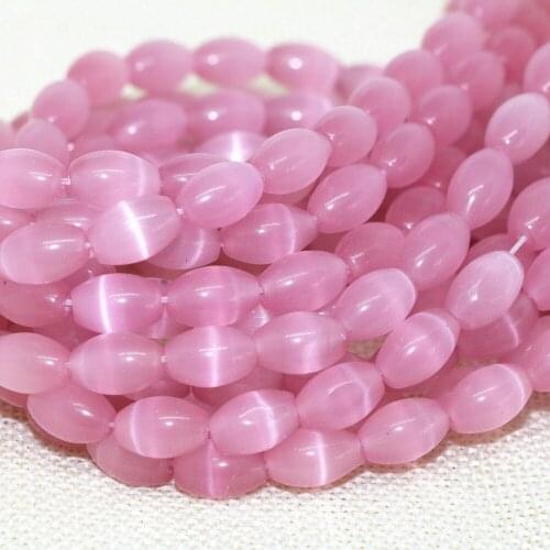 Noble pink semi-precious opal stone beads cats eyes stone 8*12mm factory outlet hot sale loose jewelry making 14inch B1565
