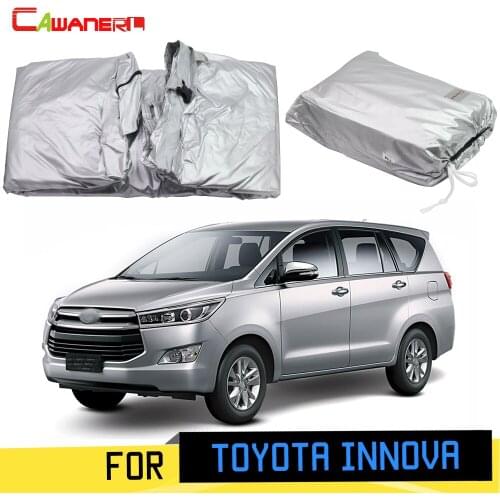 Cawanerl Car Cover Sun Shade Anti-UV Rain Snow Scratch Protection Outdoor MPV Cover Windproof For Toyota Innova 2004-2019