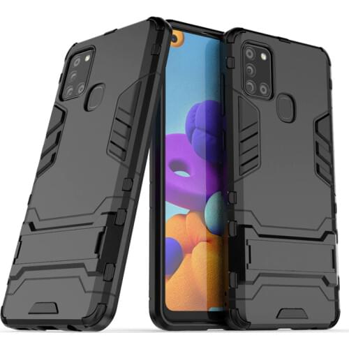 For Samsung Galaxy A21s Case Cover Armor Stand Holder Hybrid Hard Shell Shockproof Bumper Case for Samsung Galaxy A21s A 21s