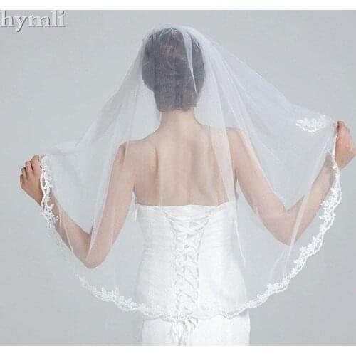 Fingertip Length 36" Wedding Veil One Layer Bridal Veil White Ivory Bridal Accessories