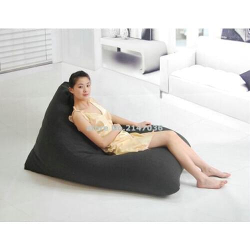 DIRT REPELLENT BLACK classic home design large shape floor chairs with back support bean bag