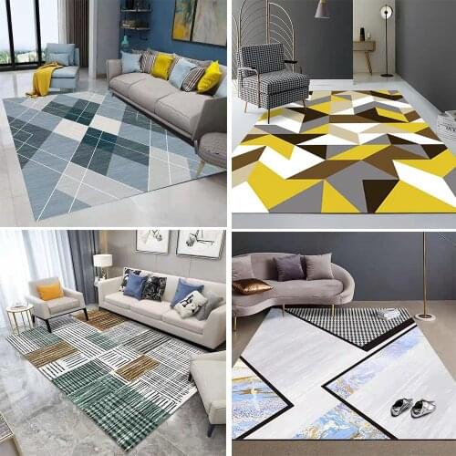 Nordic style Carpet Bedroom Living Room Balcony Rug Antislip Modern Geometry Printed Carpet for Living Room Decor Area Rugs