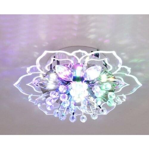 Creative LED Crystal Flower Chandelier Bedroom Interior Hallway Living Room Lighting Bedroom Kitchen Decoration