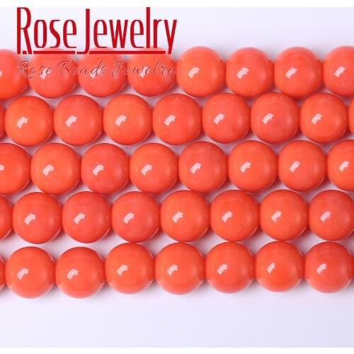 Natural Orange Red Jades Stone Round Beads for Jewelry Making 8 Mm 15 Inches Spacer Beads Diy Bracelet Wholesale