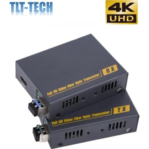 4K HDMI KVM USB Extender Converter Transmitter Receiver Over Fiber 20KM Single mode LC RS232