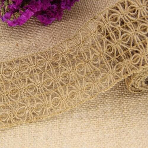 Cheap 2M/Roll Jute Burlap Lace Rolls Hessian Ribbon With Lace Vintage Rustic Wedding Decoration Ornament Burlap Wedding Favor