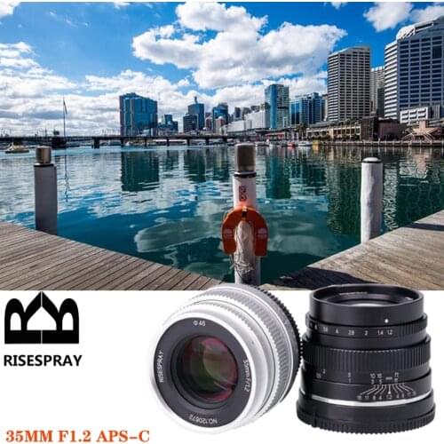 RISESPRAY 35mm F1.2 Prime Lens for Sony E-mount for M4/3 for Fuji XF APS-C Camera Manual Mirrorless Fixed Focus Lens A6500 J