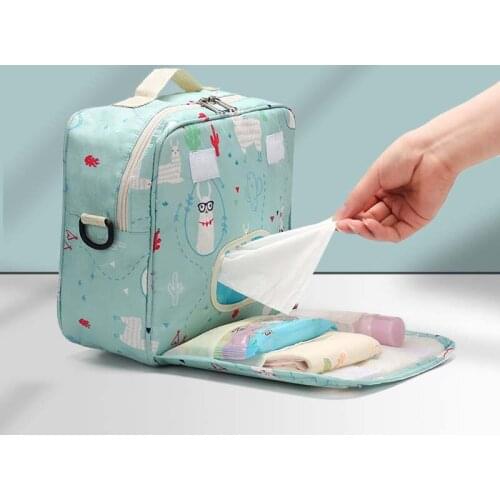 Ba Ma Baby Diaper Bags Maternity Bag for Disposable Reusable Fashion Prints Wet Dry Diaper Bag Double Handle Wetbags 23*22*10CM