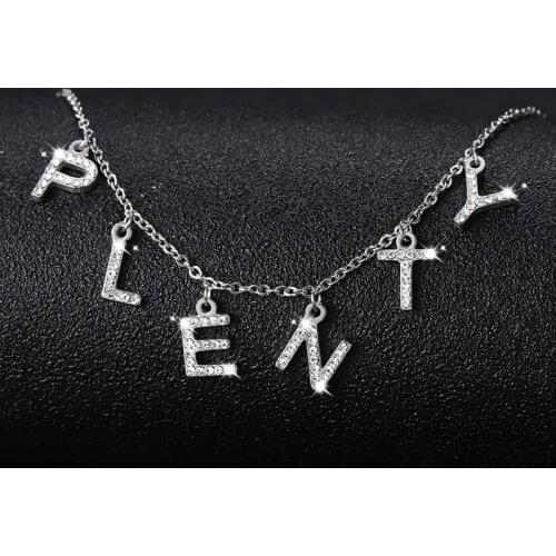 Custom Single Zircon Letters Name Necklaces & Pendant Charm For Men/Women Gold Color Hip Hop Custom Necklace Jewelry Gifts