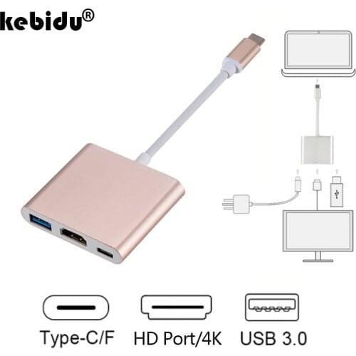 Type C To HDMI-compatible USB 3.0 Charging Adapter Converter USB-C 3.1 Hub Adapter for Mac Air Pro Huawei Mate10 Samsung S8 Plus
