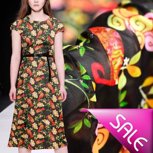 Persian Eye Digital Printing Silk Fabric 13mm Micro-Perspective Silk Fabric 112cm Fabric Drapery Dress Silk Fabric cloth