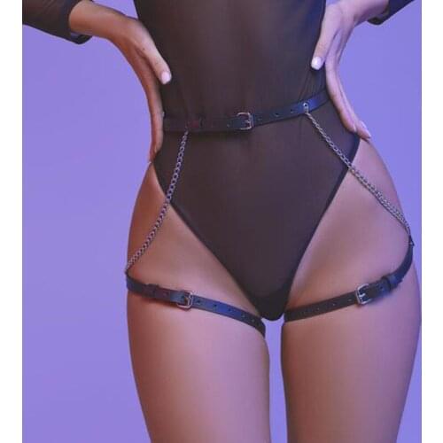 Sexy Leather Chain Leather Decorative Belt Leg Ring Accessories Belt Cosplay Accessories