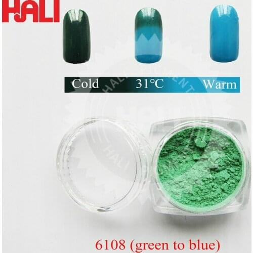 SELL color to color thermochromic powder, heat sensitive pigment,31C green to blue, 1 lot=10gram, free shipping