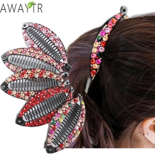 Vintage Magic Combs for Women Beads Hairpins Elasticity Double Hair Comb Clip Stretchy Rhinestone Clips Fashion Hair Accessories